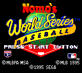 Nomo Hideo no World Series Baseball title screen for Sega Game Gear